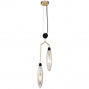 Lampa dwa zwisające klosze bursztynowe łezki Ventura Maytoni MOD012PL-02G