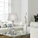 Lampa gabinetowa Denis z metalową, ozdobną szarfą, kreszowany abażur Candellux 41-23476