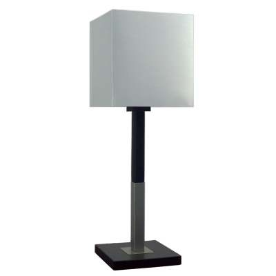 Lampa gabinetowa duża, drewno z abażurem kwadratowym Favorita 41-25091