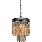 Lampa kryształowa, wisząca na 4 żarówki, czarny łańcuch Vitaluce VE5154-1/3+1