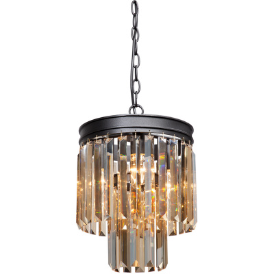 Lampa kryształowa, wisząca na 4 żarówki, czarny łańcuch Vitaluce VE5154-1/3+1