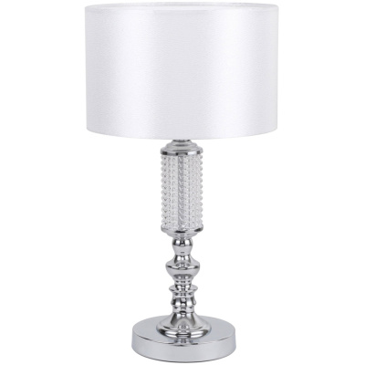 Lampa na stolik z białym kloszem, chromowana podstawa Ontario MW-LIGHT Elegance 692031501