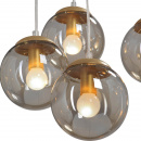 Lampa osiem wiszących, szklanych kul, złota podstawa Vitaluce VE4828-8/8S