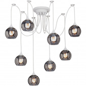 Lampa pająk biała ze szklanymi kulami na 8 żarówek Vitaluce VE4289-0/8PL