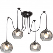 Lampa pająk czarna ze szklanymi kulami Vitaluce VE4289-1/4PL