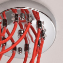 Lampa pająk, czerwone przewody, chromowane kule MW-LIGHT Megapolis 492014610