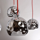 Lampa pająk, czerwone przewody, chromowane kule MW-LIGHT Megapolis 492014610