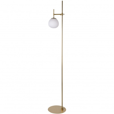 Lampa podłogowa biała kula na złotej podstawie Erich Maytoni Modern MOD221-FL-01-G