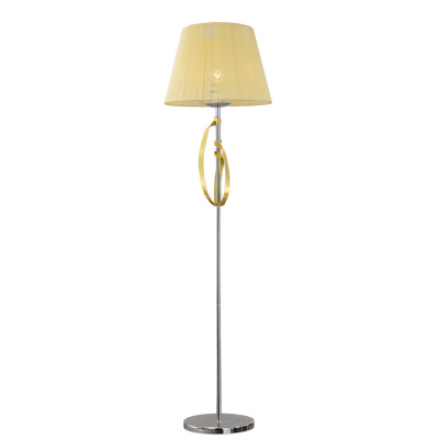 Lampa podłogowa chromowana podstawa i złoty abażur Diva Candellux 51-55088