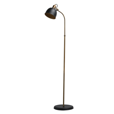 Lampa podłogowa czarny mat i mosiądz MW-LIGHT Industrial 551041501