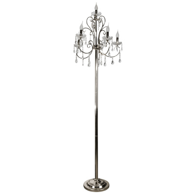 Lampa podłogowa kryształki na chromowanej podstawie Aurora Candellux 55-97593