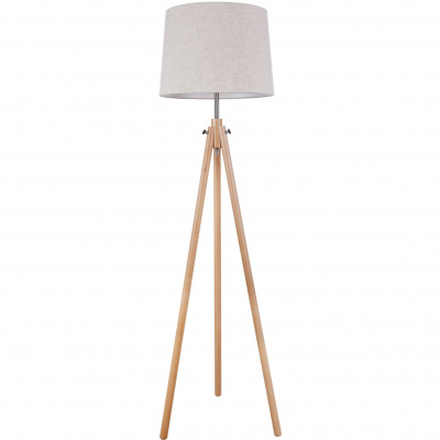 Lampa podłogowa na drewnianym trójnogu Calvin Maytoni Modern Z177-FL-01-BR