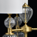 Lampa podłogowa Odelia CHIARO Classic kolor mosiężny, trzy abażury białe 619041503