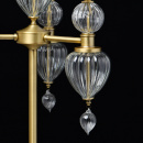 Lampa podłogowa Odelia CHIARO Classic kolor mosiężny, trzy abażury białe 619041503