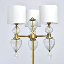 Lampa podłogowa Odelia CHIARO Classic kolor mosiężny, trzy abażury białe 619041503