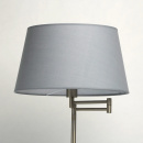 Lampa podłogowa satynowo-niklowa podstawam szary abażur MW-LIGHT Megapolis 634042101