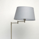 Lampa podłogowa satynowo-niklowa podstawam szary abażur MW-LIGHT Megapolis 634042101