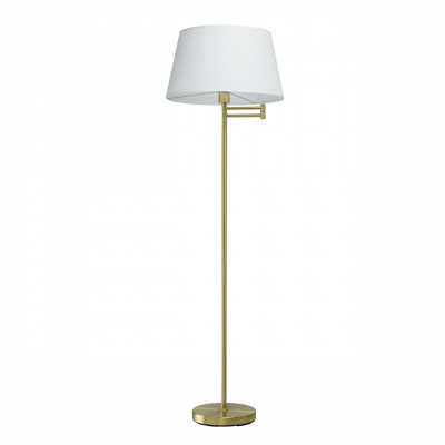Lampa podłogowa satynowo-złota podstawa, biały klosz MW-LIGHT Megapolis 634042201