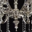 Lampa srebrna wisząca do salonu z kryształami MW-LIGHT Classic 482015606