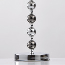 Lampa stołowa chrom i czarny chrom z szarym kloszem z tkaniny MW-LIGHT Elegance 415032101