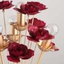 Lampa stołowa dekoracyjna - czerwone kwiaty, perłowo-złota baza MW-LIGHT Flora 615031404