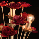 Lampa stołowa dekoracyjna - czerwone kwiaty, perłowo-złota baza MW-LIGHT Flora 615031404