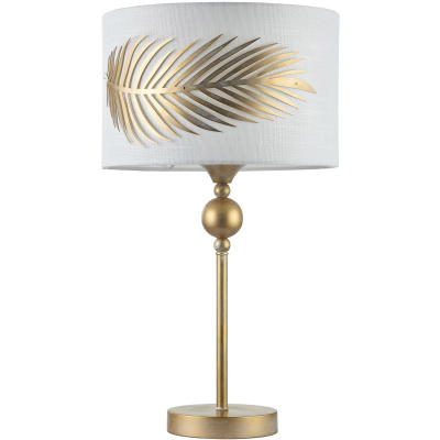 Lampa stołowa Farn ozdobiona złotym liściem paproci Maytoni Classic H428-TL-01-WG