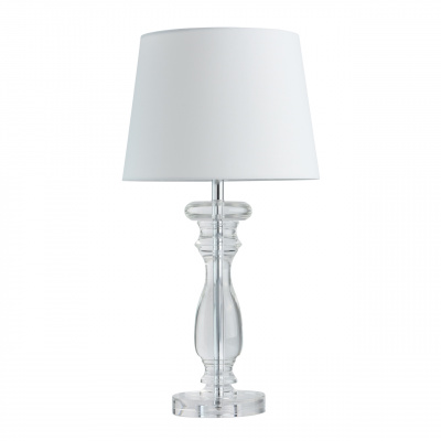 Lampa stołowa kryształowa podstawa i biały abażur MW-LIGHT Elegance 355034101