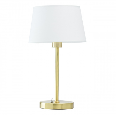 Lampa stołowa satynowo-złota podstawa, biały klosz MW-LIGHT Megapolis 634032401