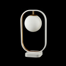 Lampa stołowa, szklana kula w biało-złotej ramce Avola Maytoni Modern MOD431-TL-01-WG