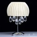 Lampa stołowa z białym abażurem i kryształami 465033404