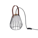 Lampa stołowa żarówka w klatce, skórzany uchwyt Indiana Maytoni Modern MOD544TL-01B