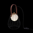 Lampa stołowa żarówka w klatce, skórzany uchwyt Indiana Maytoni Modern MOD544TL-01B