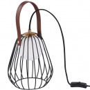 Lampa stołowa żarówka w klatce, skórzany uchwyt Indiana Maytoni Modern MOD544TL-01B