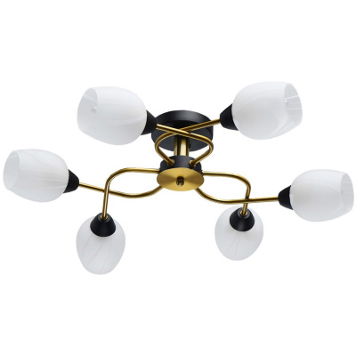 Lampa sufitowa białe klosze, czarno-miedziana podstawa Olympia MW-LIGHT 638018406