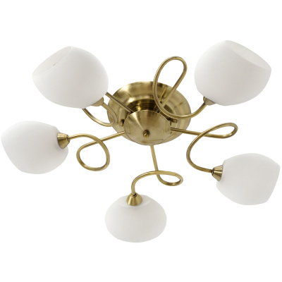 Lampa sufitowa białe klosze i mosiężna podstawa Olympia MW-LIGHT 267011805