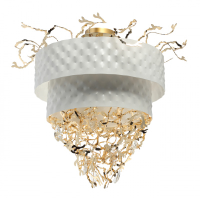 Lampa sufitowa bialo-zlota Carmen RegenBogen Megapolis 394011316