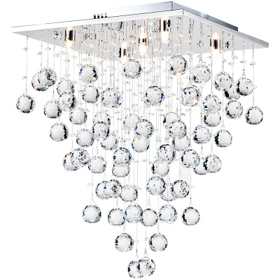 Lampa sufitowa chromowana podstawa i zwisające kryształy Swirl Maytoni Modern MOD217-40-N