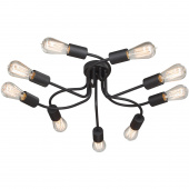 Lampa sufitowa czarna na żarówki bez kloszy Vitaluce VE4449-1/9PL