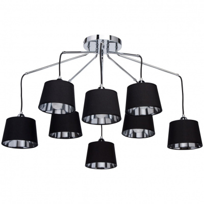 Lampa sufitowa czarne klosze z chromowanym wnętrzem MW-Light Megapolis 103011308
