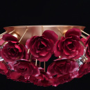 Lampa sufitowa czerwone kwiaty na złotej podstawie MW-LIGHT Flora 615011206