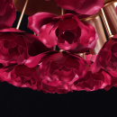 Lampa sufitowa czerwone kwiaty na złotej podstawie MW-LIGHT Flora 615011206