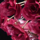 Lampa sufitowa czerwone kwiaty na złotej podstawie MW-LIGHT Flora 615011206