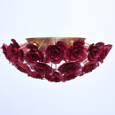 Lampa sufitowa czerwone kwiaty na złotej podstawie MW-LIGHT Flora 615011206