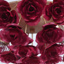 Lampa sufitowa czerwone kwiaty na złotej podstawie MW-LIGHT Flora 615011206