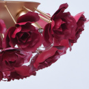 Lampa sufitowa czerwone kwiaty na złotej podstawie MW-LIGHT Flora 615011206