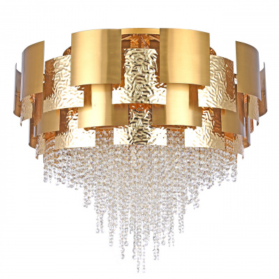 Lampa sufitowa, duża, złota, kryształki, Art Deco Carmen CHIARO Crystal 394011924