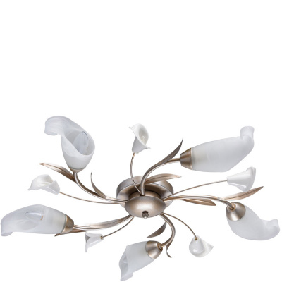 Lampa sufitowa Flora kwiatowe klosze, srebrno-złota podstawa MW-Light 242016205