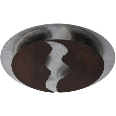 Lampa sufitowa industrialna, okrągła, srebrna-rdzawa RegenBogen Industrial 452013501