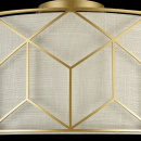 Lampa sufitowa lniany abażur w złotej, geometrycznej ramce Messina Maytoni H223-PL-03-G